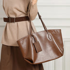 Vintage Genuine Leather Shoulder Tote Bag