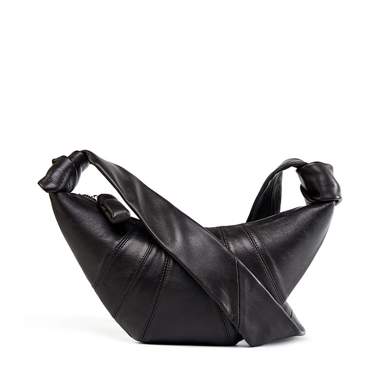 Horn Genuine Leather Shoulder Crossbody Dumpling Bag
