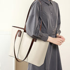 Large Capacity Genuine Leather Shoulder Tote Bag For Work