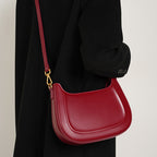 Genuine Leather Top-Handle Crossbody Saddle Bag