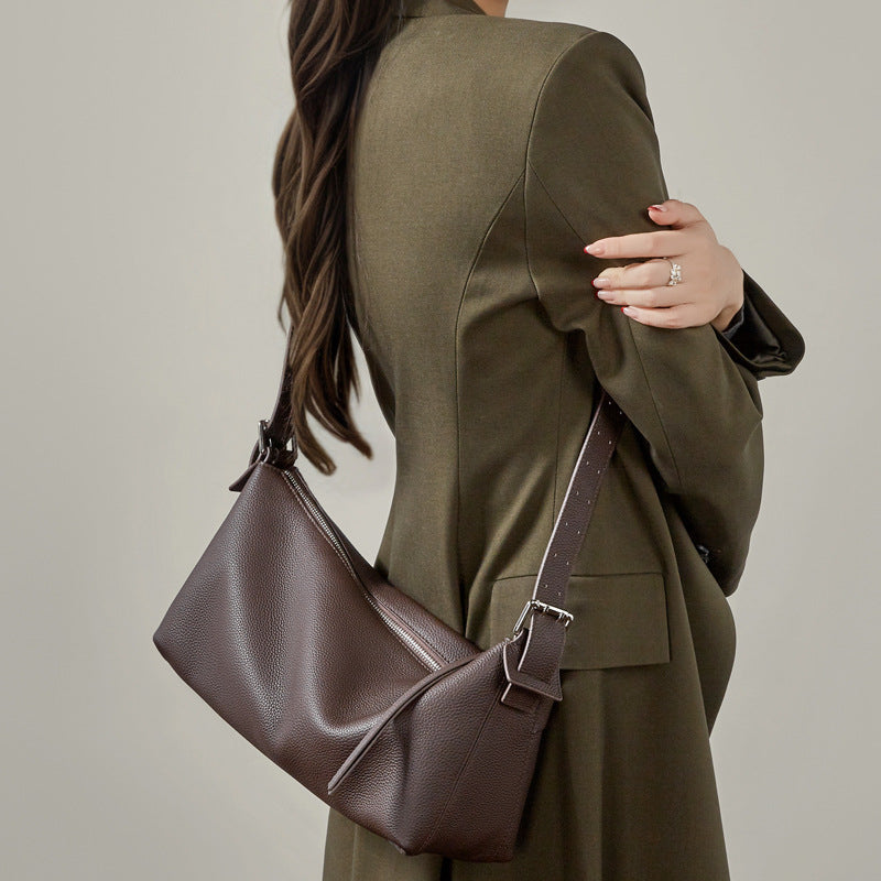 Genuine Leather Crossbody Tote Bag
