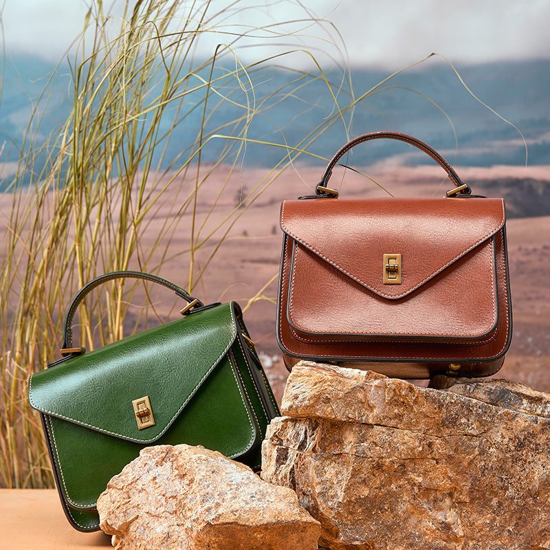Vintage Top Handle Shoulder Crossbody Satchel
