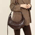 Genuine Leather Crossbody Handheld Dumpling Bag