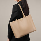 Vintage Genuine Leather Shoulder Tote Bag With Top Handles