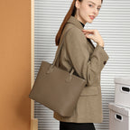 Large Capacity Genuine Leather Top-Handle Tote Bag