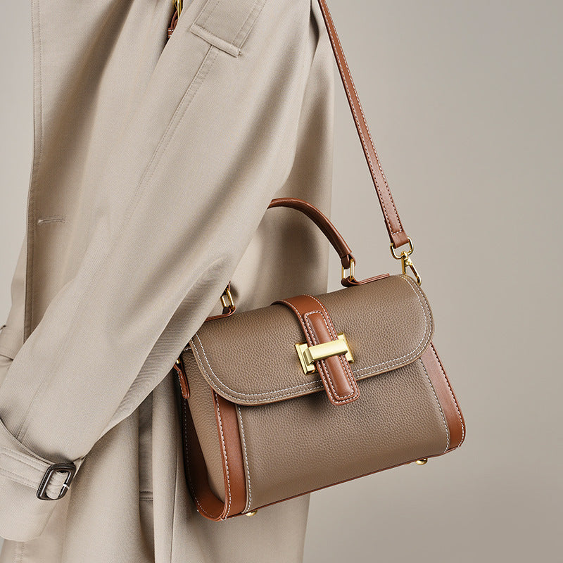 Vintage Single-Strap Crossbody Bag With Top Handle