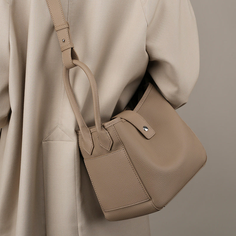 Commuter Top Handle Shoulder Crossbody Bucket Bag