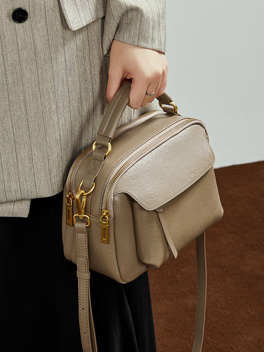 Vintage Single-Strap Crossbody Bag With Top Handle
