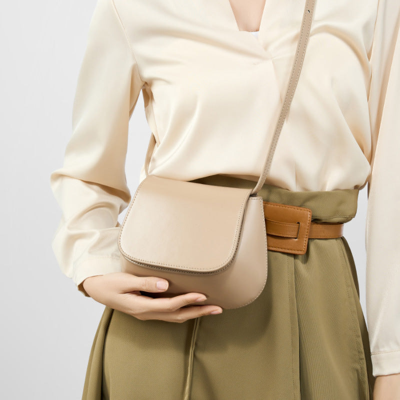 Genuine Leather Shoulder Crossbody Saddle Bag