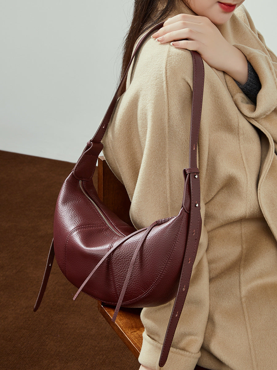 Commuter Genuine Leather Shoulder Crossbody Dumpling Bag