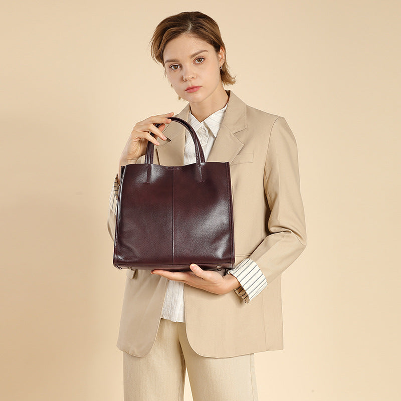 Genuine Leather Crossbody Handheld Tote Bag