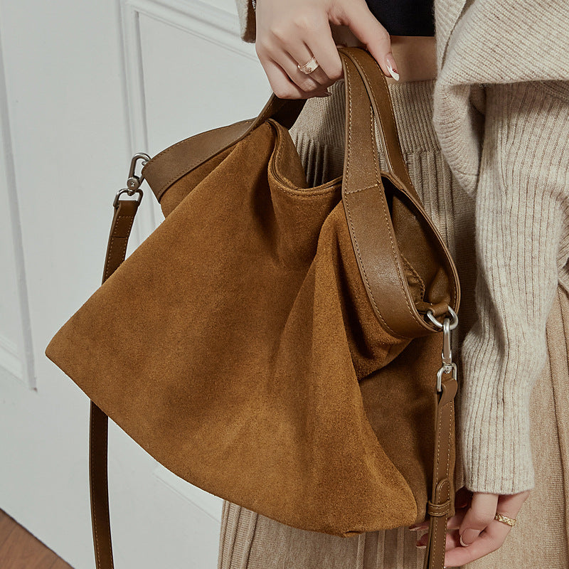 Retro Chic Crossbody Tote Bag With Top Handles