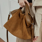 Retro Chic Crossbody Tote Bag With Top Handles