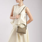 Genuine Leather Top-Handle Crossbody Bag