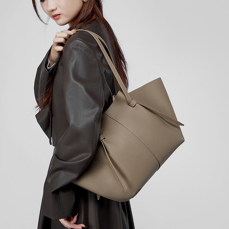 Fashion Genuine Leather Single-Shoulder Top-Handle Tote Bag