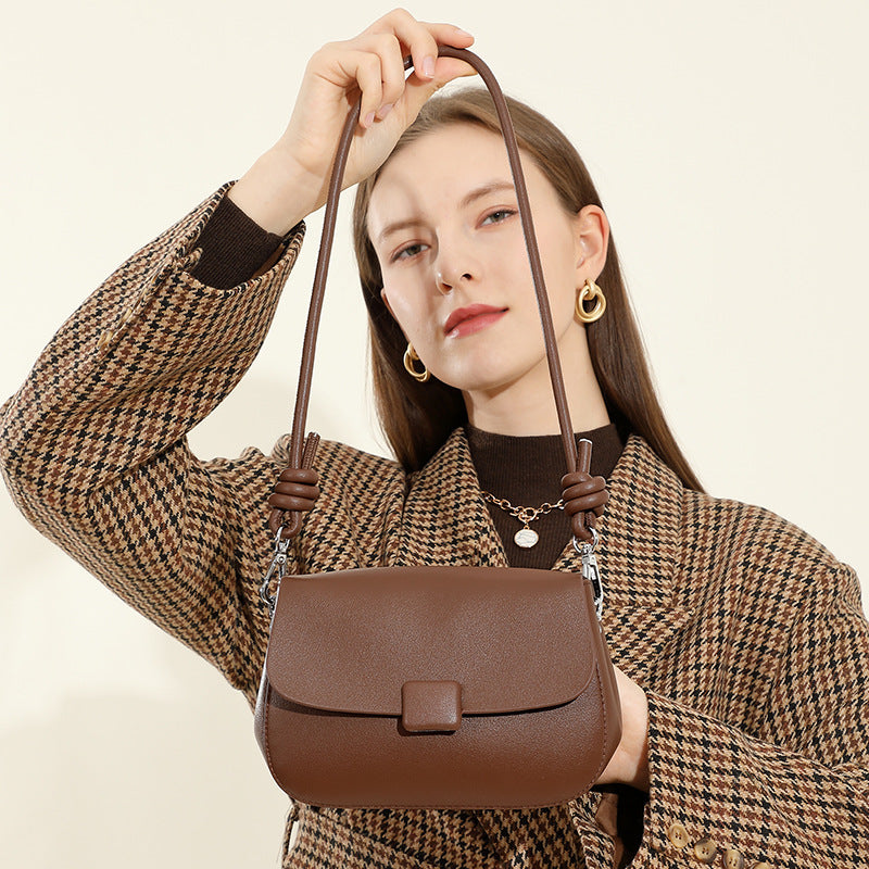 Genuine Leather Crossbody Small Square Bag