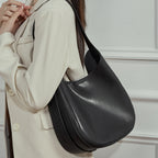Genuine Leather Top-Handle Crossbody Tote Bag