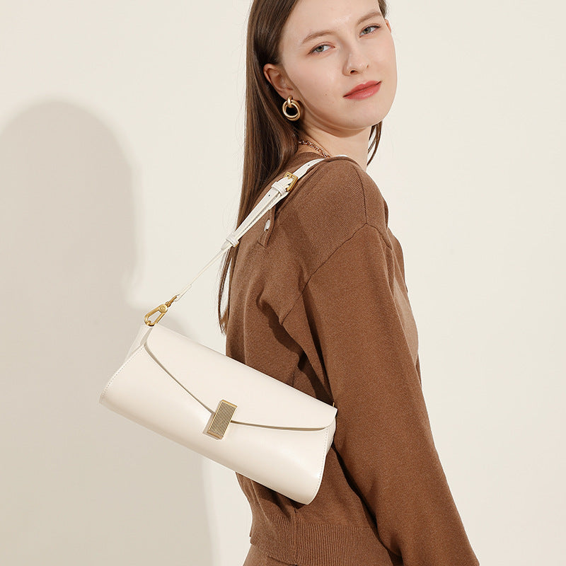 Genuine Leather Top-Handle Crossbody Small Square Bag