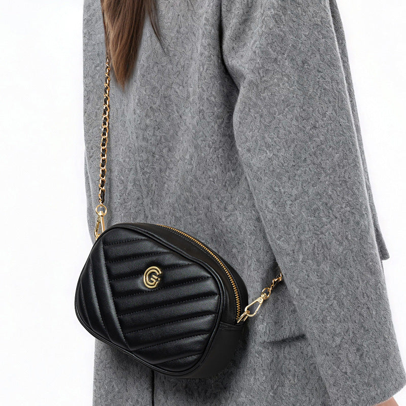 Genuine Leather Small Square Crossbody Bag