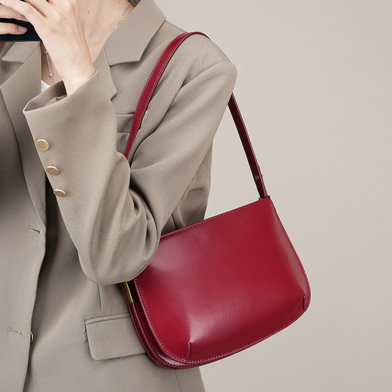 Genuine Leather Shoulder Crossbody Handbag Underarm Bag
