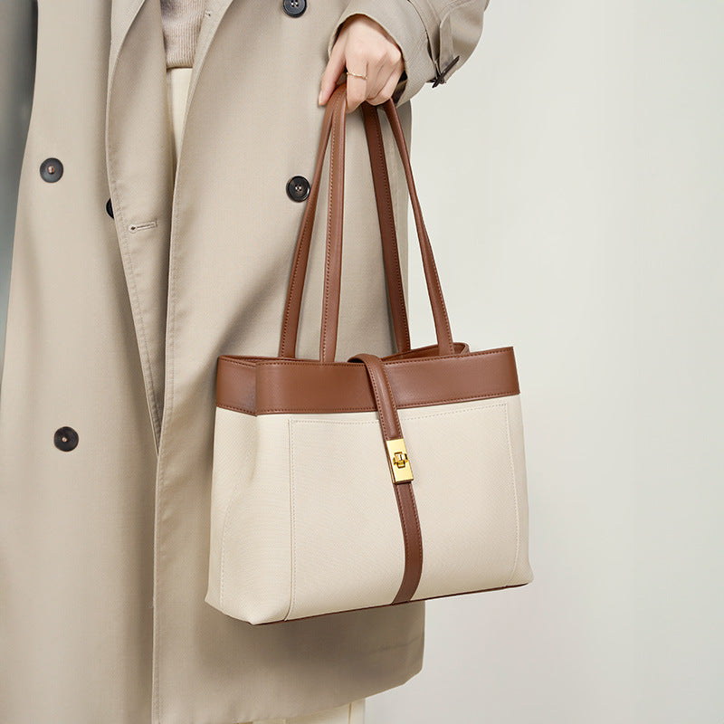 Large-Capacity Single-Shoulder Top-Handle Tote Bag