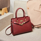 Fashionable Large Capacity Genuine Leather Top Handle Bag