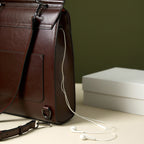 Vintage Preppy Genuine Leather Backpack