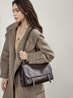 Vintage Genuine Leather Shoulder Crossbody Tote Bag