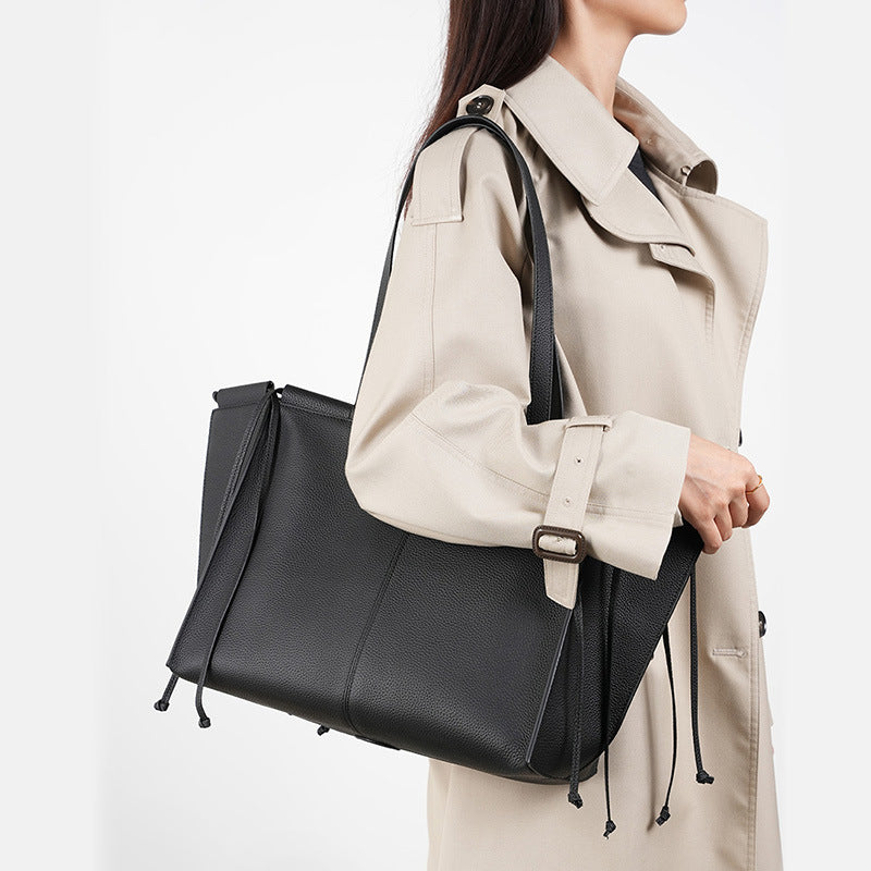 Vintage Genuine Leather Top Handle Shoulder Bag
