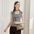 Commuter Genuine Leather Shoulder Crossbody Pillow Bag