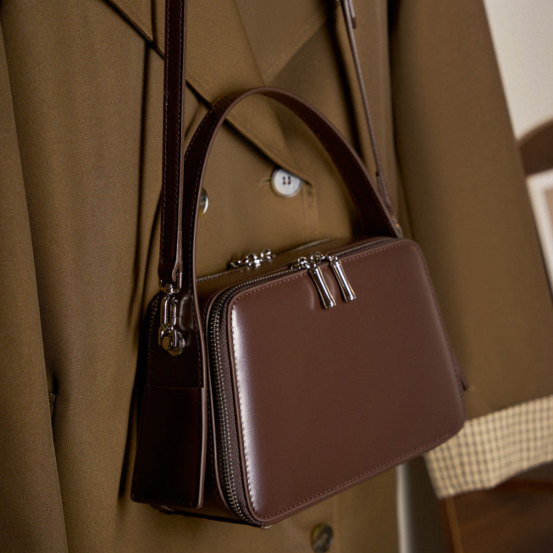 Commuter Single-Shoulder Crossbody Top-Handle Mini Square Bag
