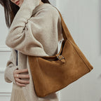 Genuine Leather Vintage Top-Handle Tote Bag