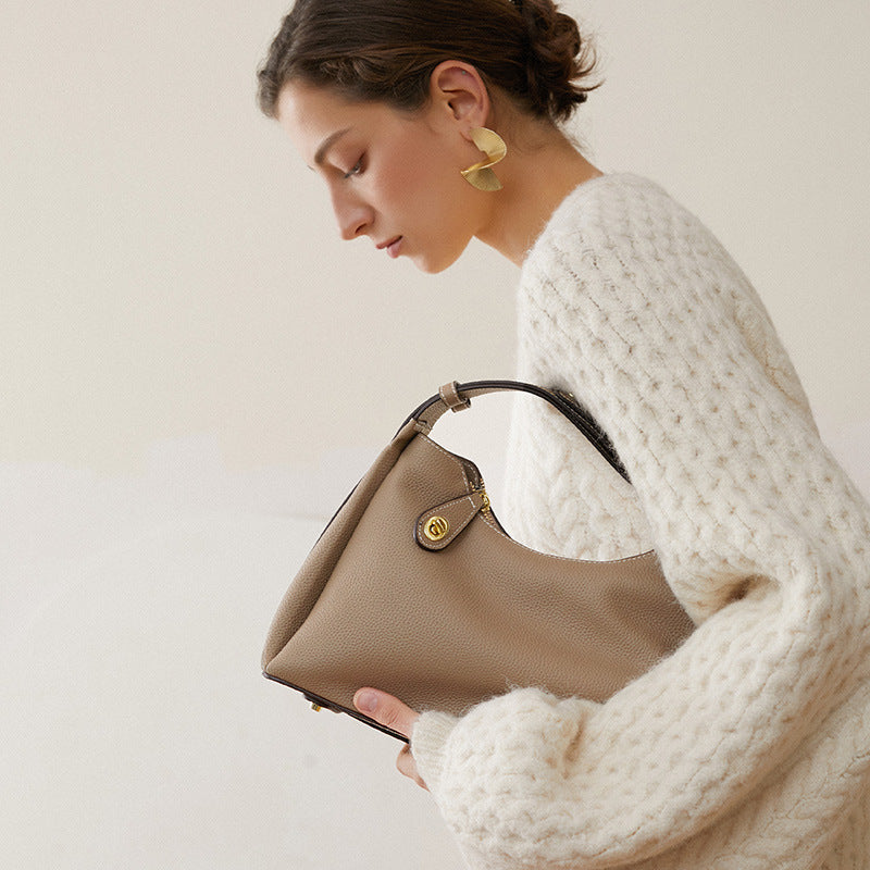 Vintage Genuine Leather Shoulder Crossbody Underarm Bag