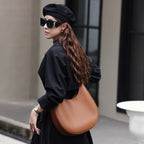 Genuine Leather Shoulder Crossbody Top Handle Crescent Bag