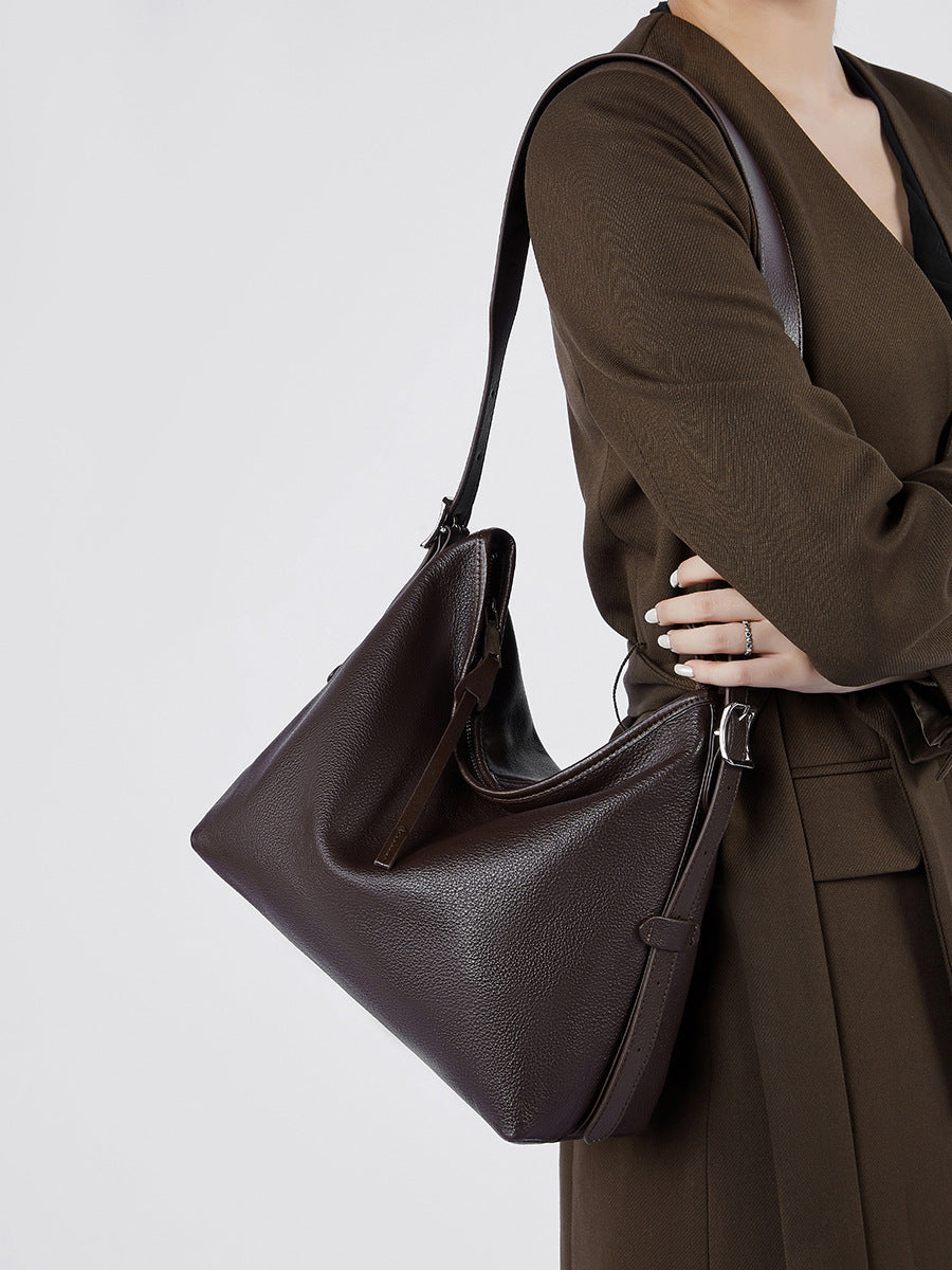 Vintage Genuine Leather Shoulder Crossbody Tote Bag