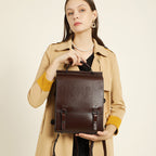 Vintage Preppy Genuine Leather Backpack