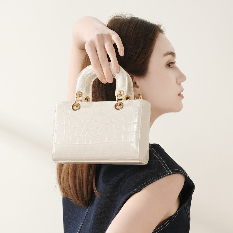 Genuine Leather Top-Handle Lady Dior Bag