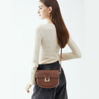 Genuine Leather Crossbody Saddle Bag