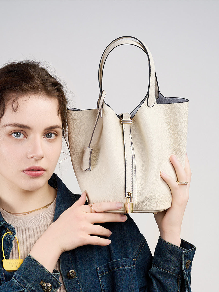 Premium Leather Bucket Handbag