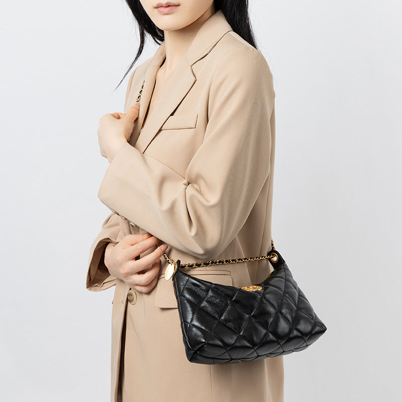 Quilted Shoulder Crossbody Bag With Top Handle