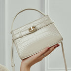Genuine Leather Shoulder Crossbody Handbag Small Square Bag