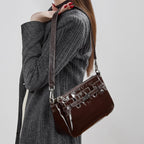 Stylish Genuine Leather Small Square Shoulder Crossbody Bag