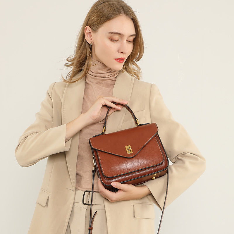 Vintage Top Handle Shoulder Crossbody Satchel