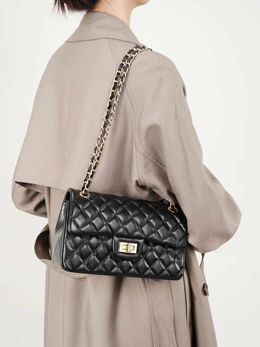 Fashionable Quilted Chain Shoulder Crossbody Bag