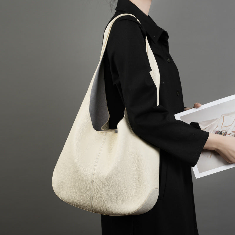 Large Capacity Genuine Leather Shoulder Tote Bag