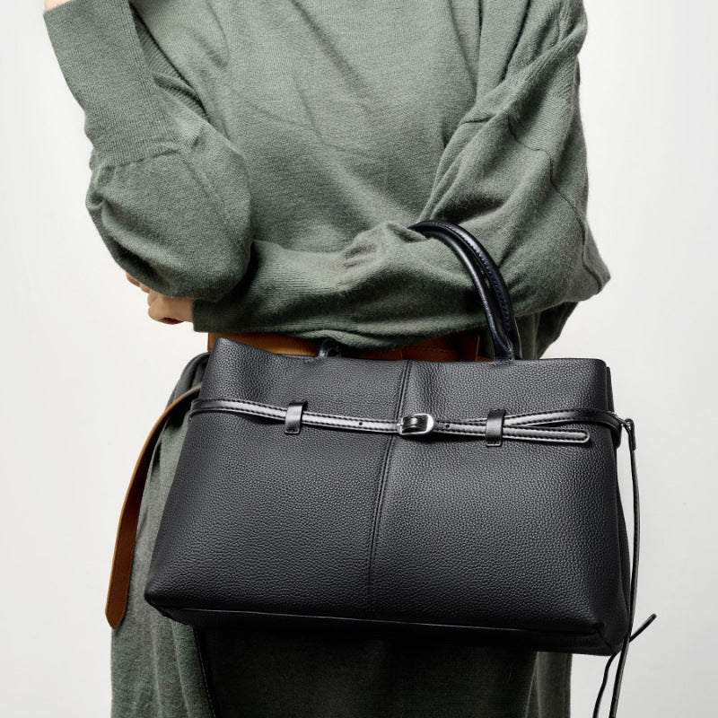 Commuter Shoulder Tote Bag With Top Handles