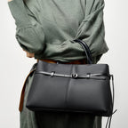 Commuter Shoulder Tote Bag With Top Handles