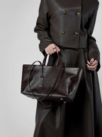 Vintage Genuine Leather Shoulder Tote Bag
