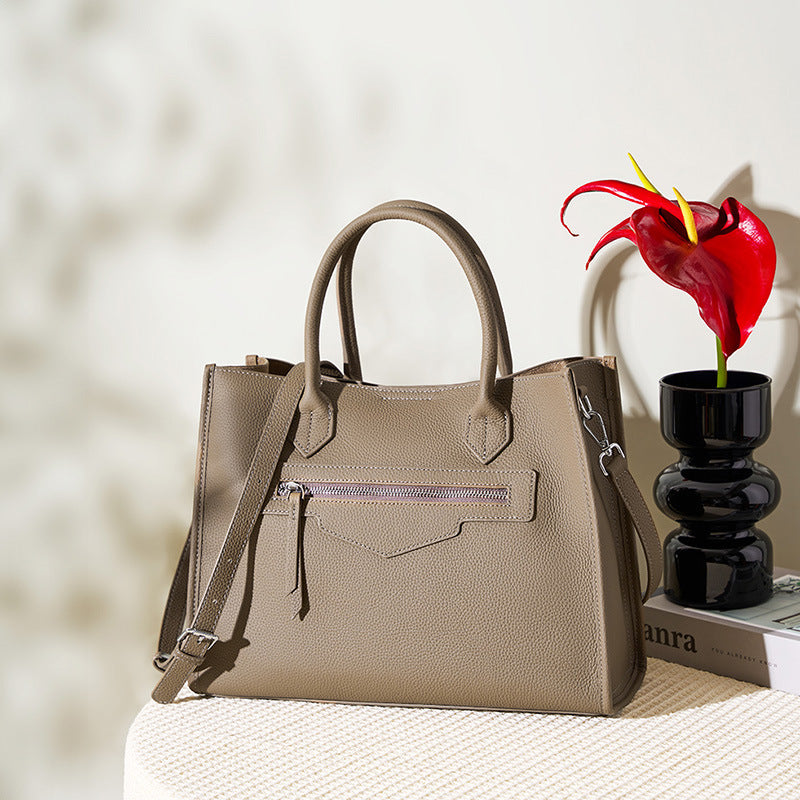 Genuine Leather Crossbody Handheld Briefcase