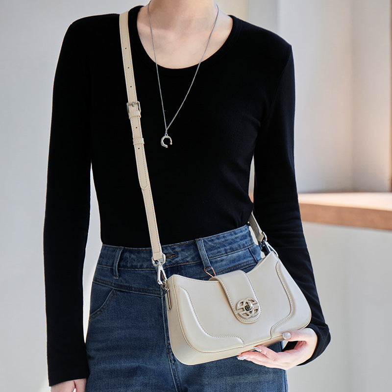 Genuine Leather Elegant Shoulder Crossbody Small Square Bag